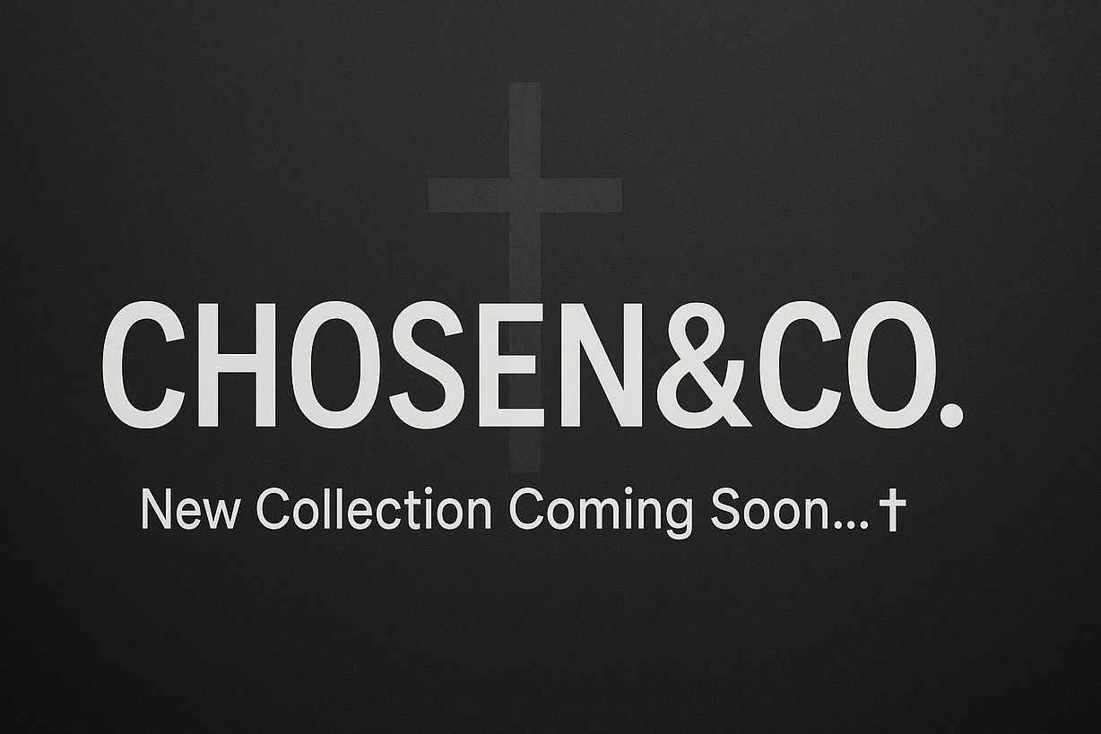 Promotional text for 'Chosen & Co.' new collection on a black background